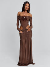 ANGELAE MAXI DRESS CHOCOLATE BROWN