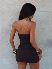 BRIA MINI DRESS BROWN