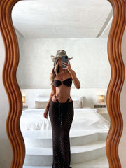 HARLOW MAXI SKIRT CHOCOLATE