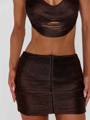 ELIANA MINI SKIRT BROWN