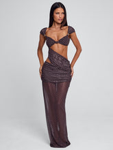 EULALIE MAXI DRESS BROWN POLKA DOT