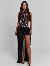 MAELIS MAXI DRESS BLACK POLKA DOT