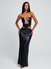 MILARAE MIDI DRESS BLACK