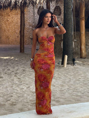 NIKI MAXI DRESS GOLDEN CRYSTAL