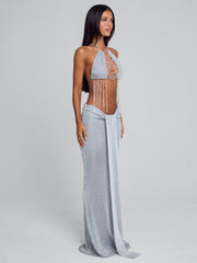 NIVRA MAXI SKIRT SILVER
