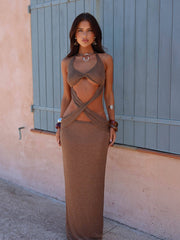 OLIVIERE MAXI DRESS BRONZE