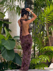 TIANE MAXI DRESS BROWN MULTI