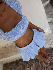 BONNIEE MINI SKIRT BLUE GINGHAM