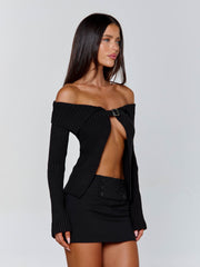 COLBY LONG SLEEVE TOP BLACK
