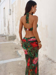 HAYAMI MAXI DRESS RUBY HIBISCUS