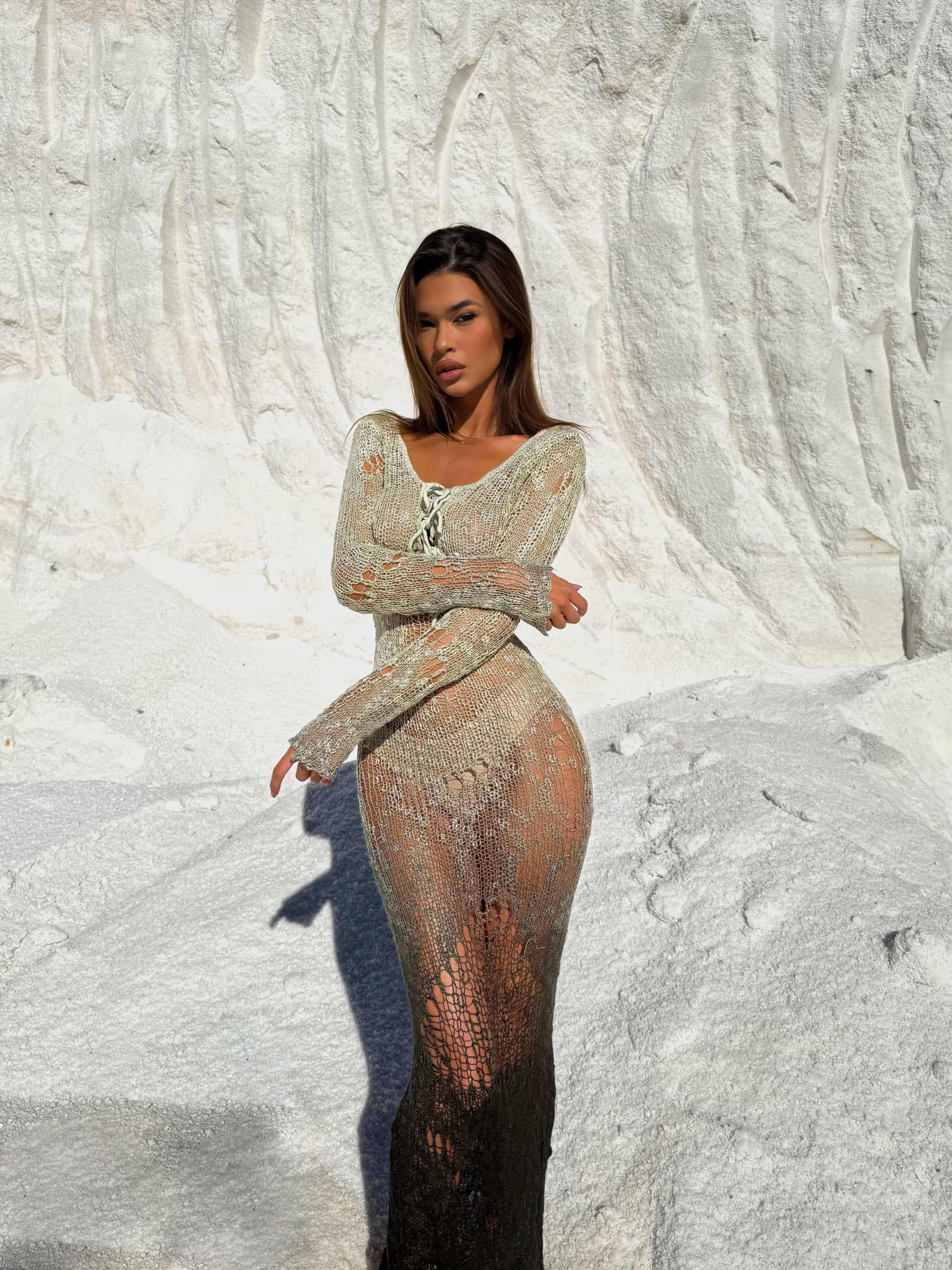 DIXIE MAXI DRESS GREEN OMBRE