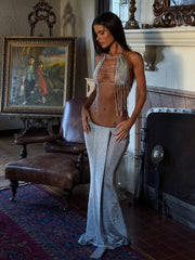 NIVRA MAXI SKIRT SILVER