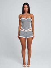 JUNNIE SHORT BLACK GINGHAM