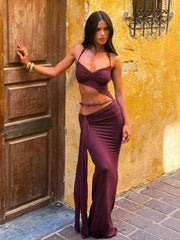 LUCETTA MAXI DRESS DEEP MAROON