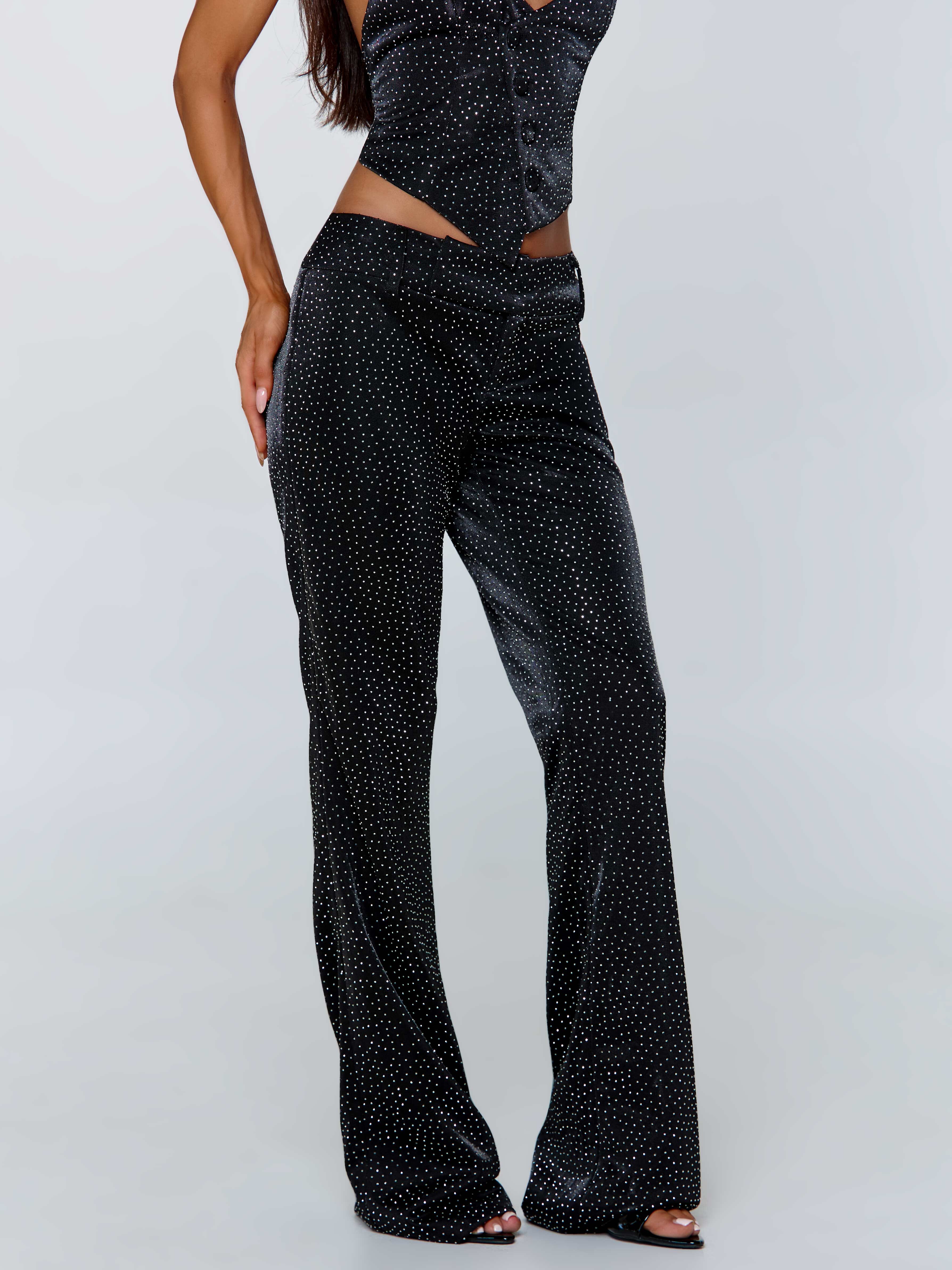 MARIAIS PANT BLACK SPARKLE