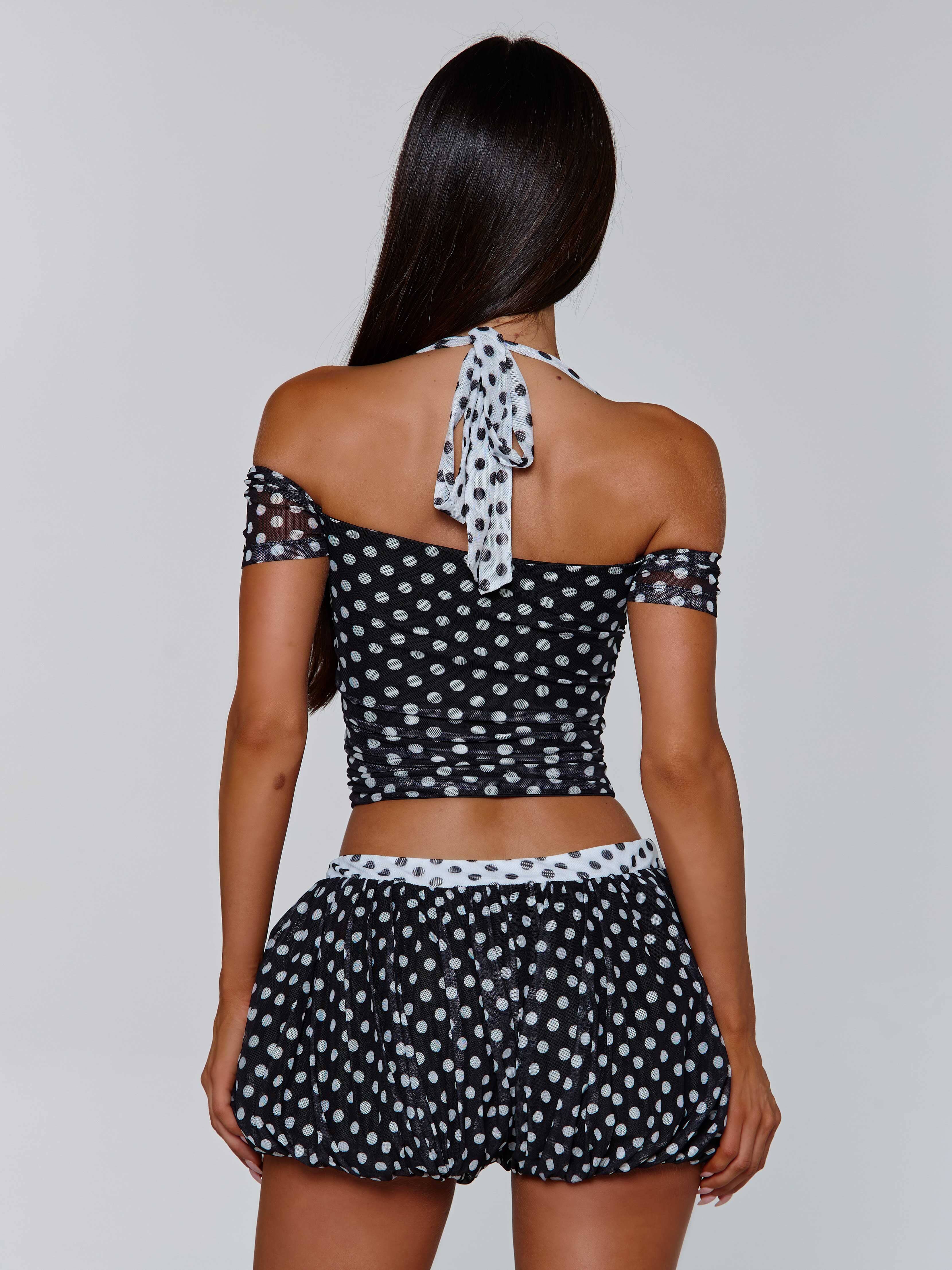 MARLOWE SHORTS BLACK POLKA DOT
