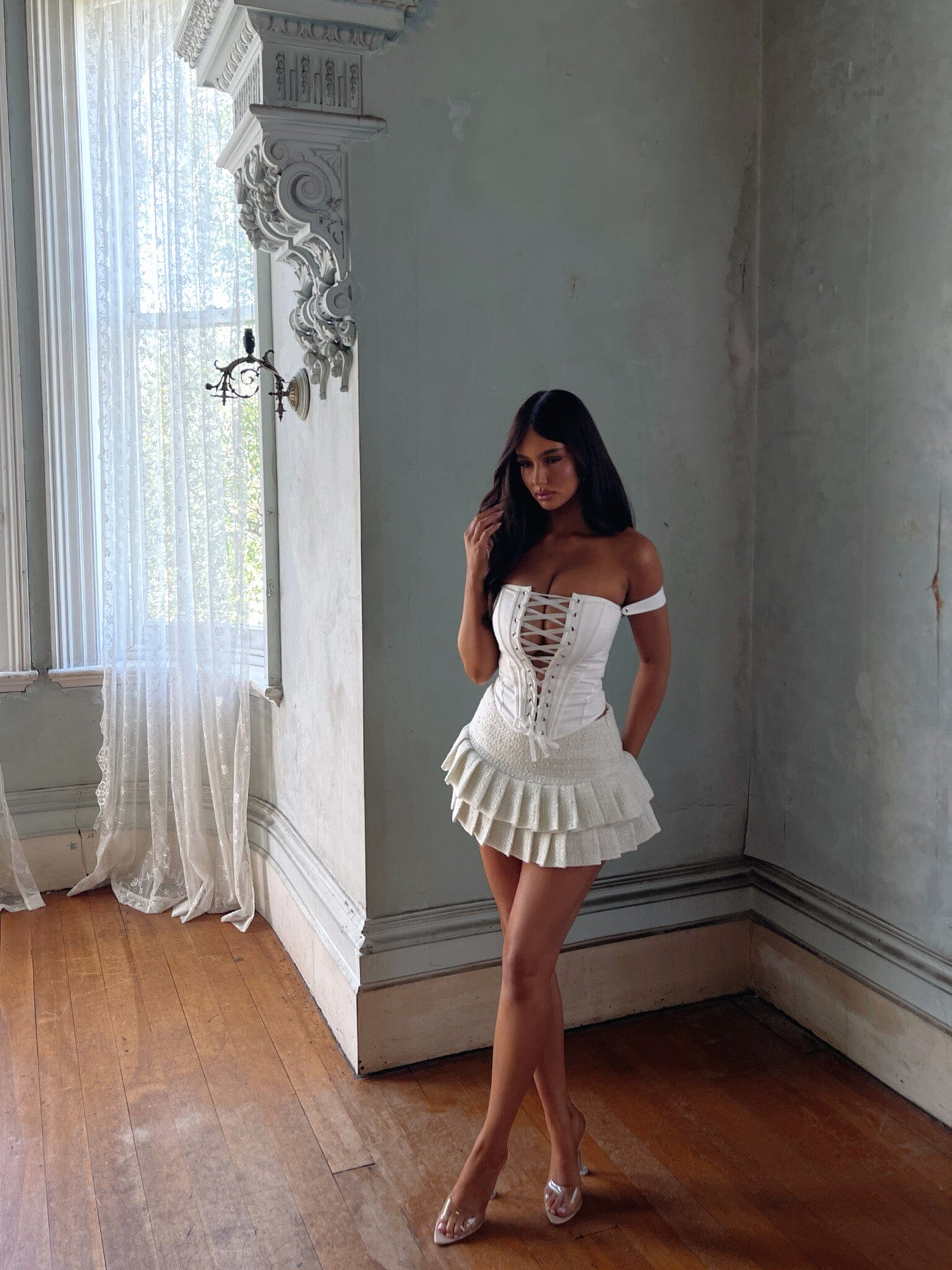 QUINTANA MINI SKIRT WHITE