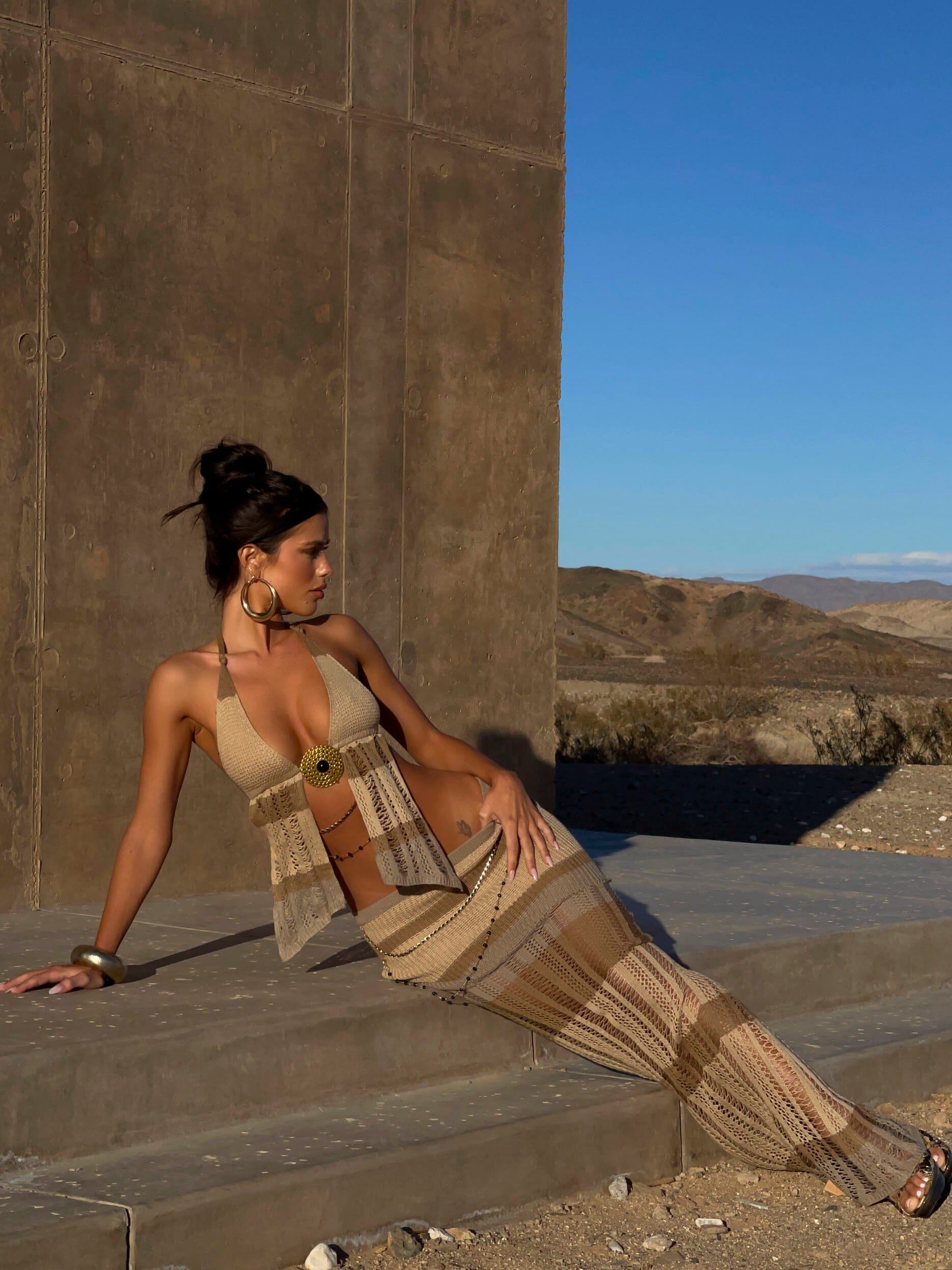 NATASHA MAXI SKIRT NEUTRAL