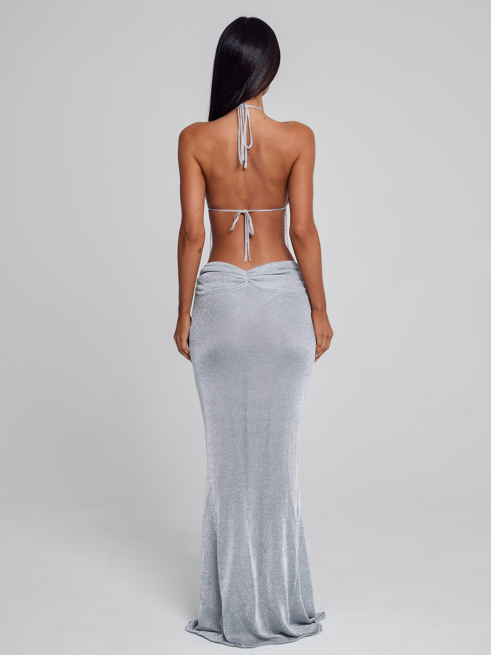 NIVRA MAXI SKIRT SILVER