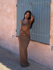 OLIVIERE MAXI DRESS BRONZE