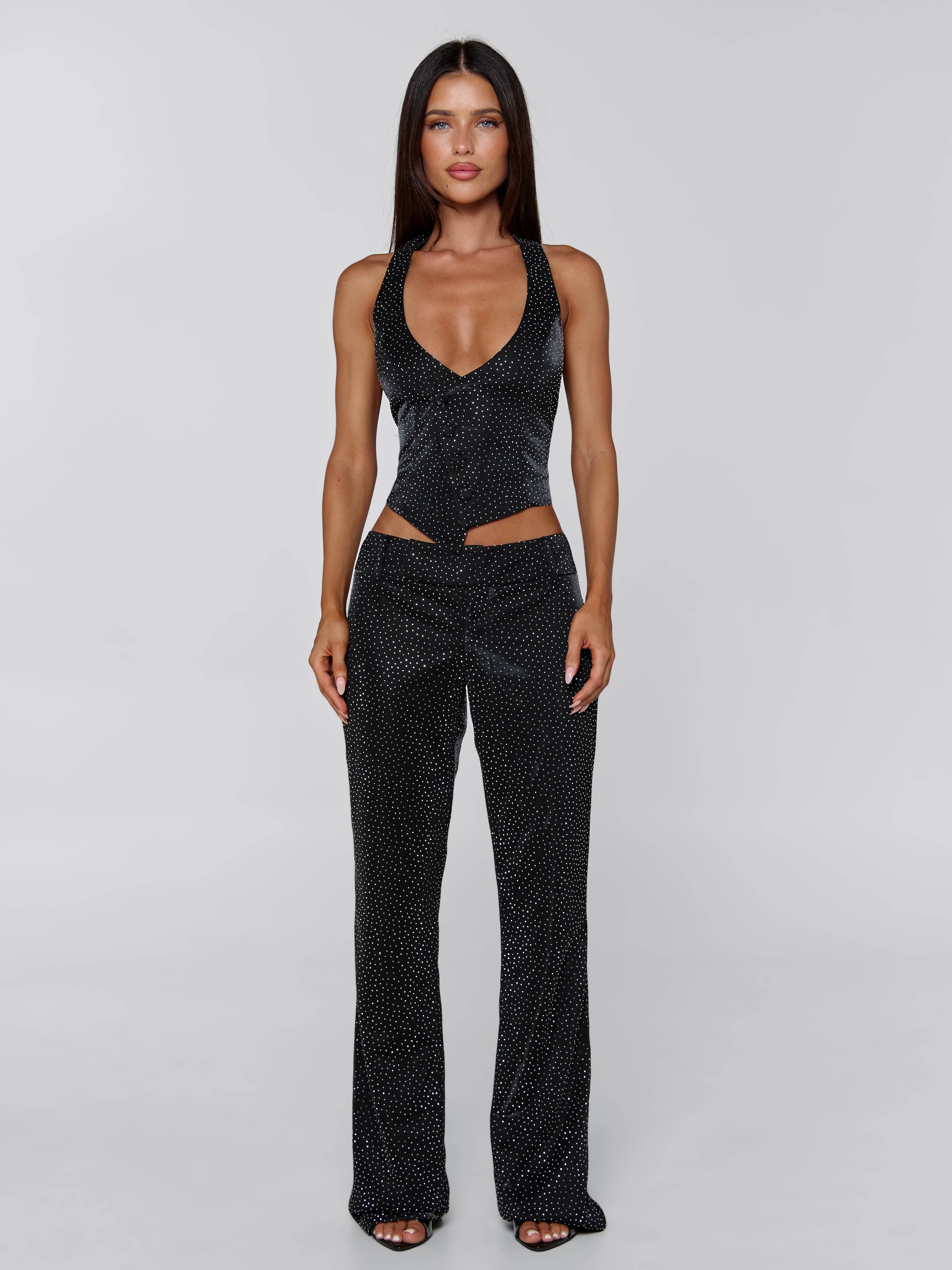 MARIAIS PANT BLACK SPARKLE