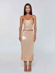 SAELA MIDI SKIRT BEIGE