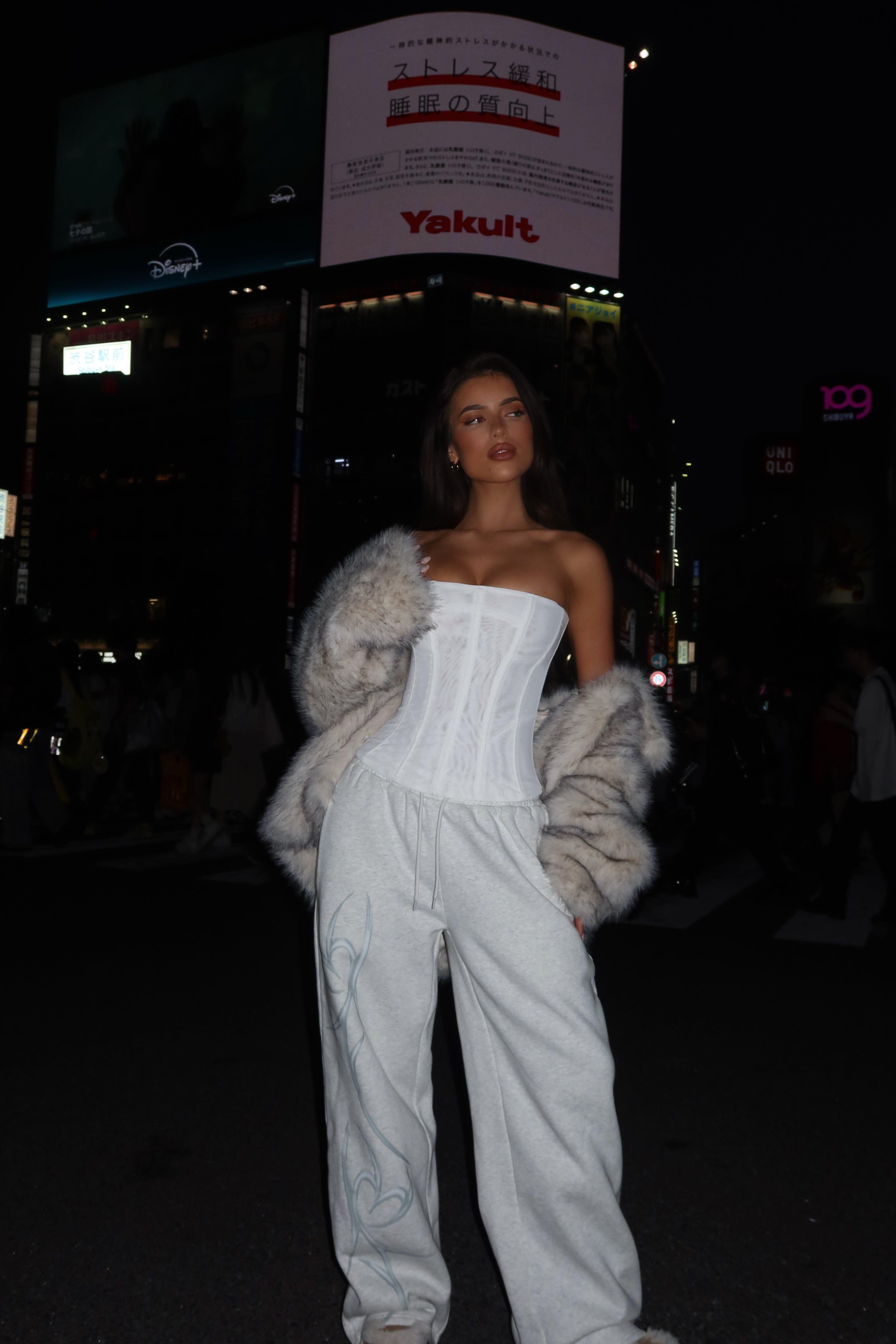 SOLA MESH CORSET TOP WHITE