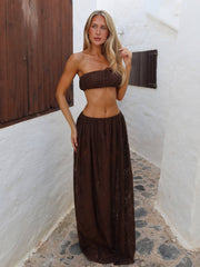 SOREN MAXI SKIRT CHOCOLATE