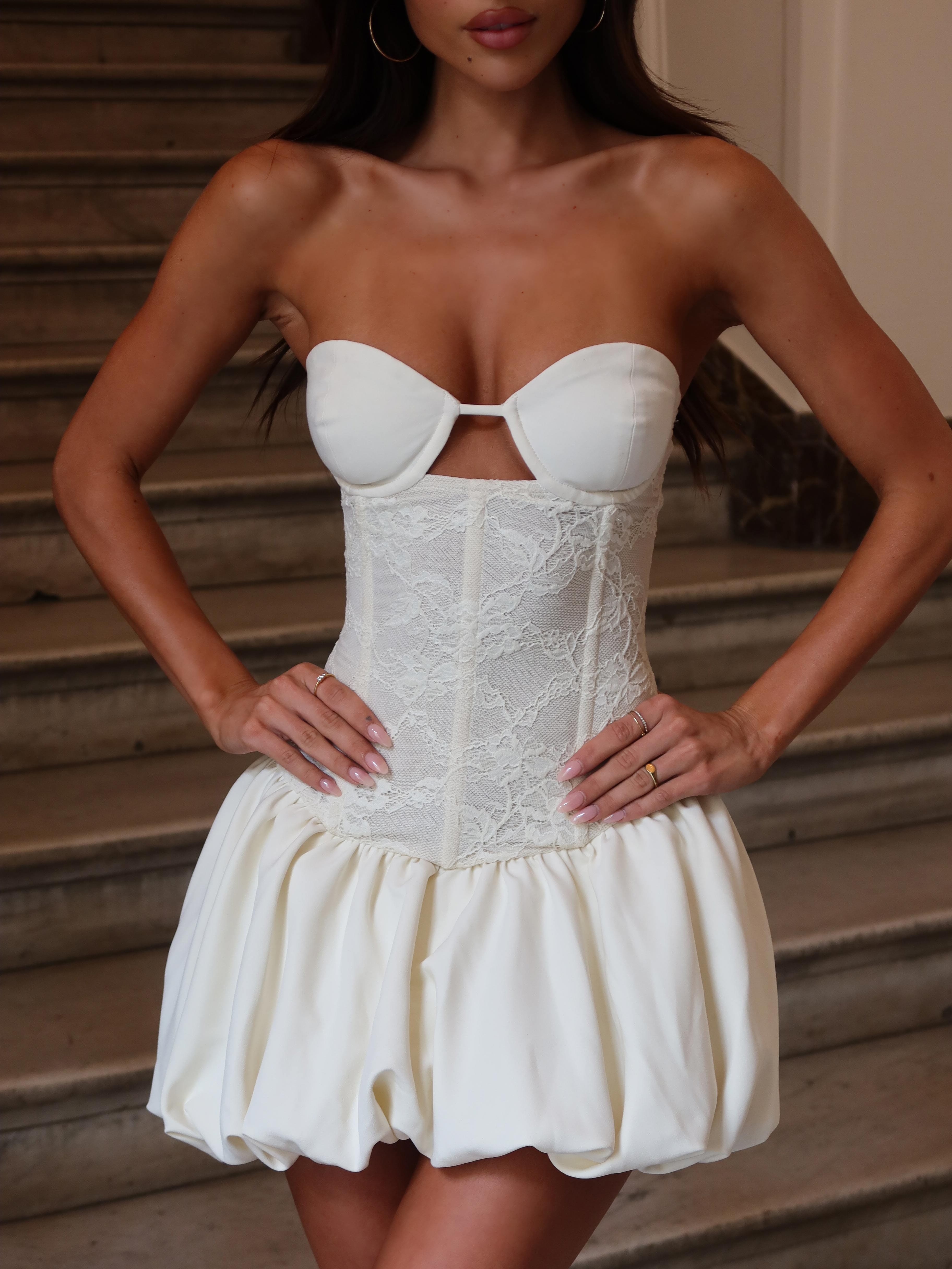 TILDA MINI DRESS IVORY