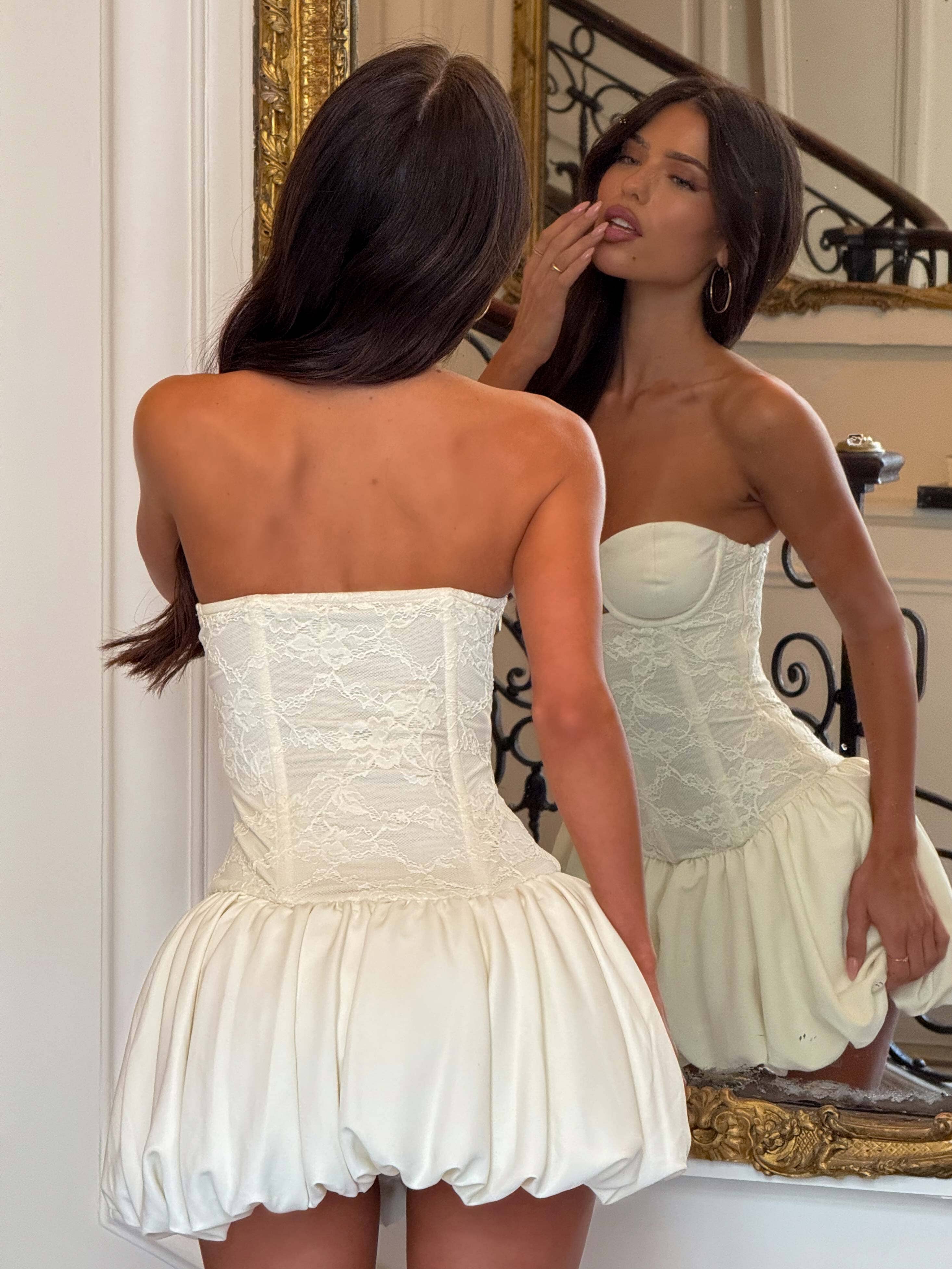 TILDA MINI DRESS IVORY