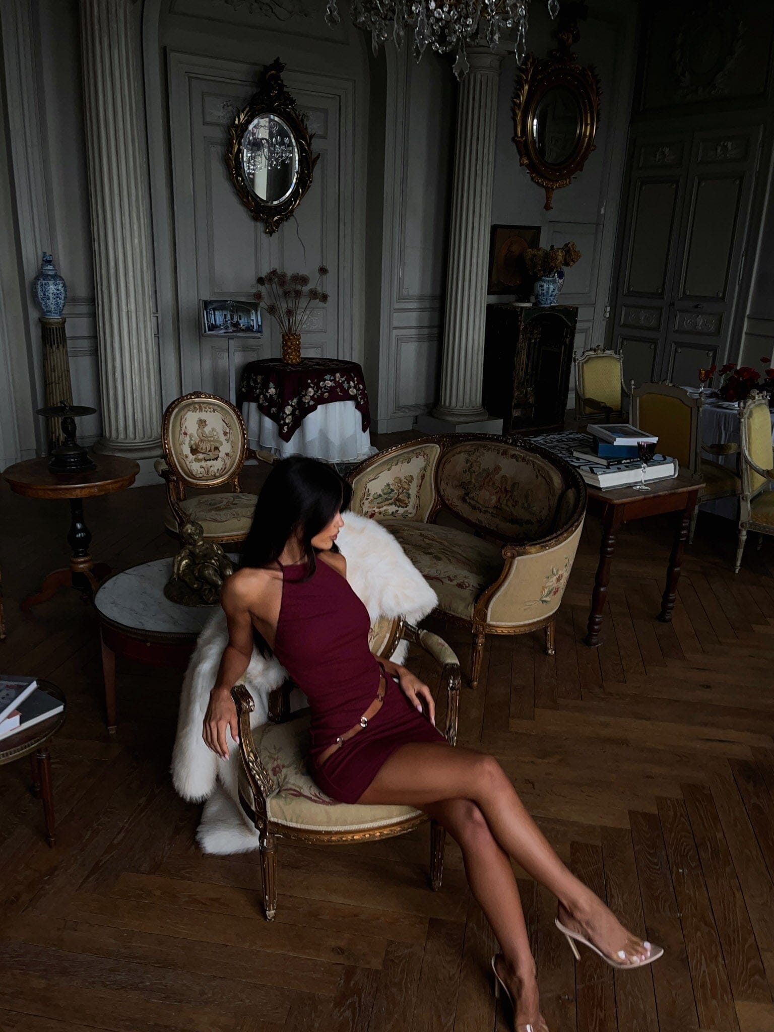 ZAI MINI DRESS DEEP RED