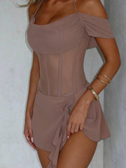 ZALANDIA MINI DRESS TAN