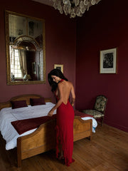 ZOEI MAXI DRESS DEEP RED